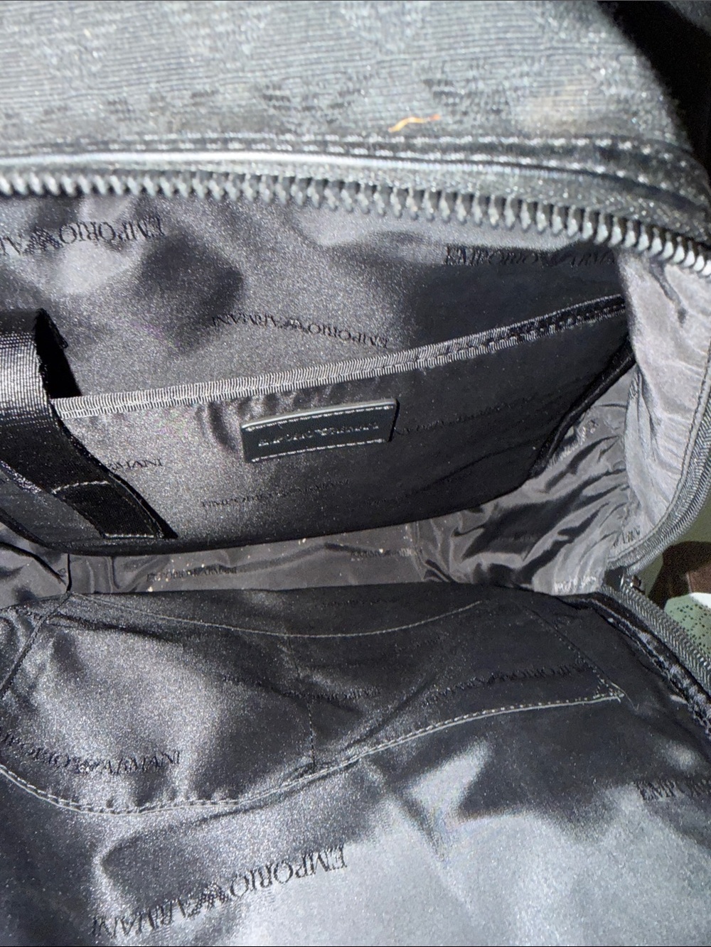 NWOT Men’s Emporio Armani Black Jacquard Logo Backpack - Picture 5 of 7